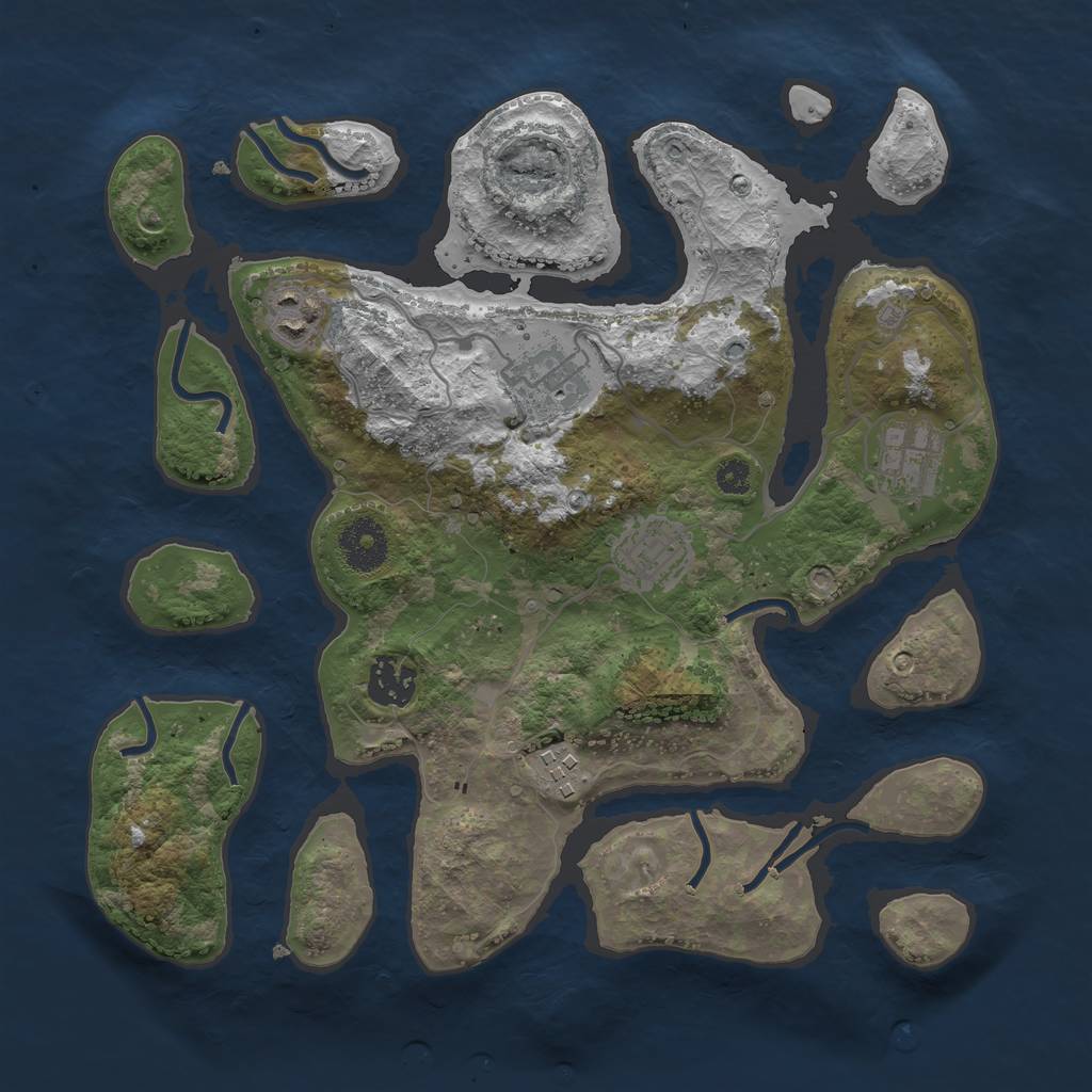 Rust Map: Procedural Map, Size: 3250, Seed: 165145, 8 Monuments