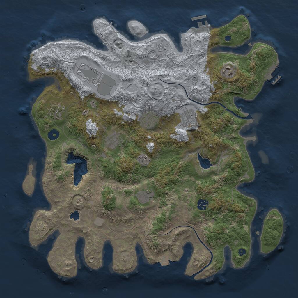 Rust Map: Procedural Map, Size: 4000, Seed: 98767, 15 Monuments