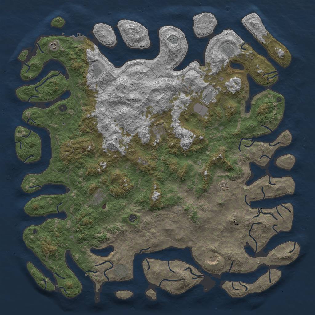 Rust Map: Procedural Map, Size: 6000, Seed: 26393143, 15 Monuments