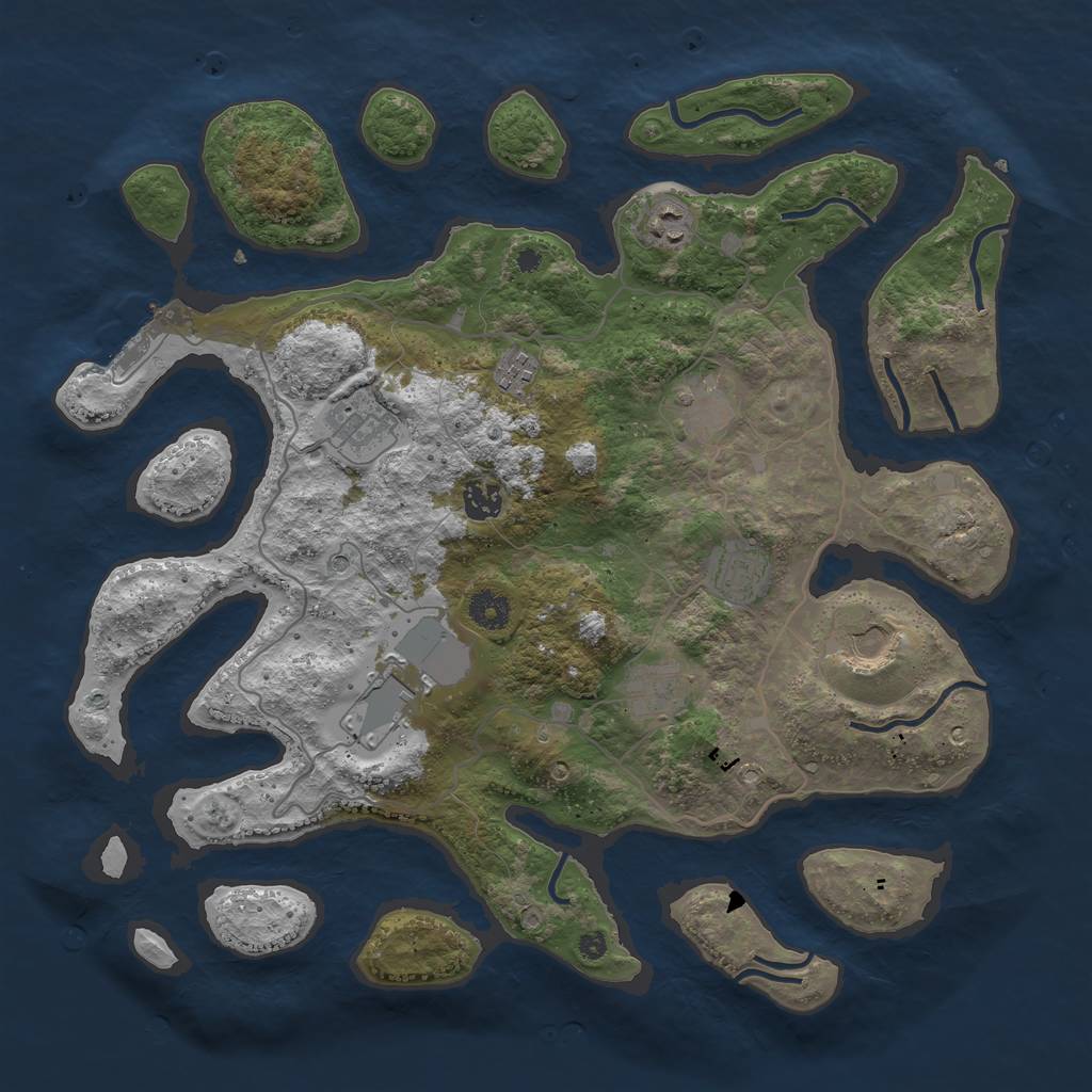 Rust Map: Procedural Map, Size: 4000, Seed: 23362, 13 Monuments