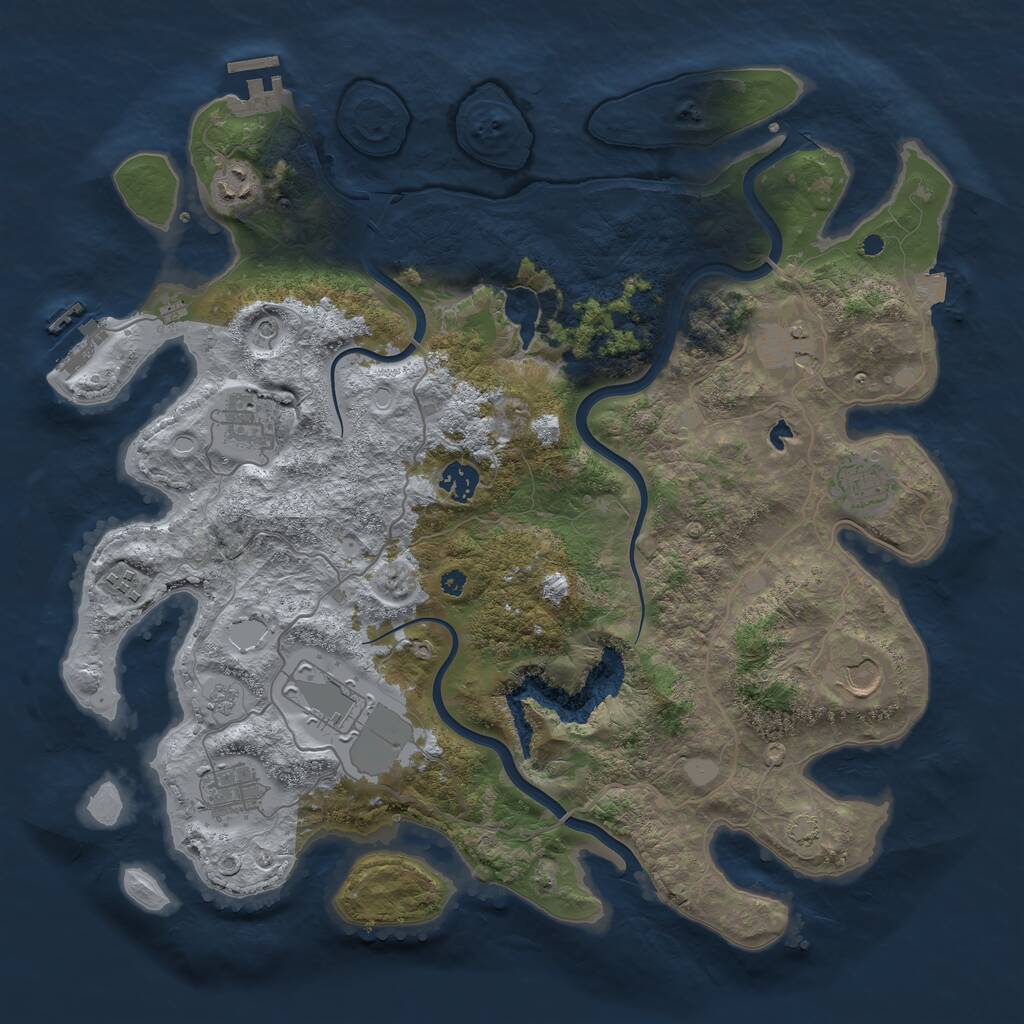 Rust Map: Procedural Map, Size: 4000, Seed: 23362, 15 Monuments