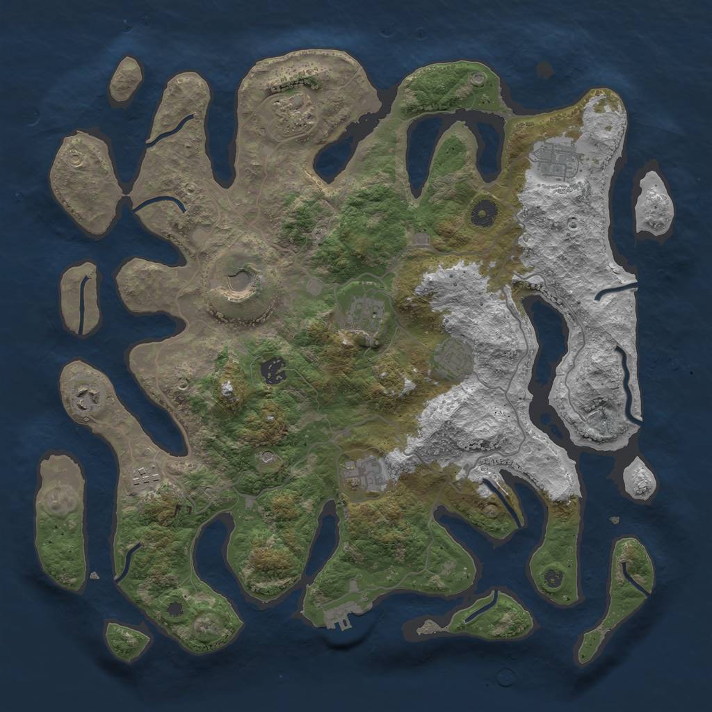 Rust Map: Procedural Map, Size: 4000, Seed: 98985359, 13 Monuments