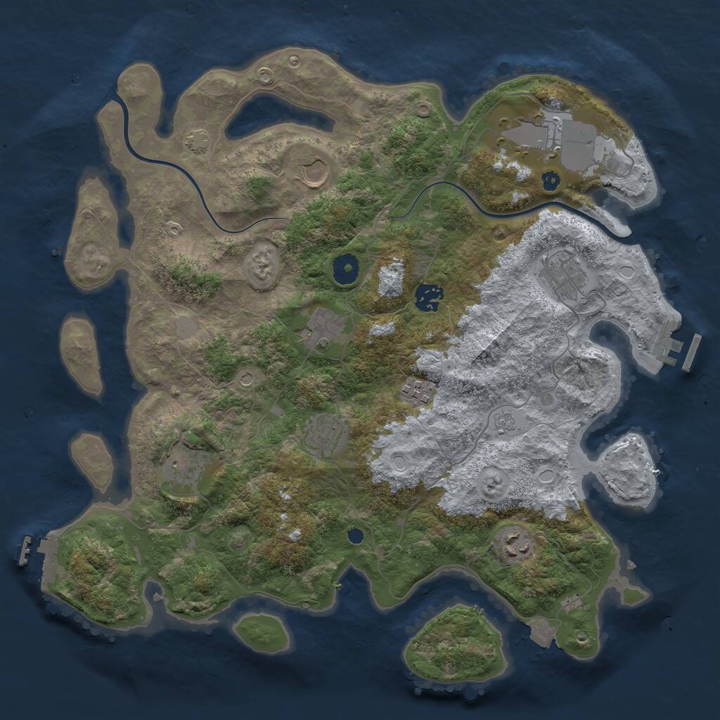 Rust Map: Procedural Map, Size: 3750, Seed: 147778654, 15 Monuments