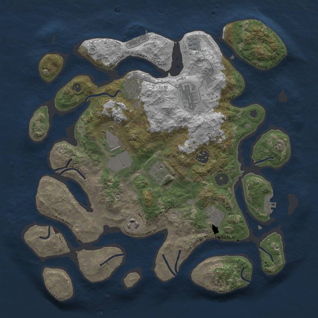Rust Map: Procedural Map, Size: 3700, Seed: 1825, 13 Monuments