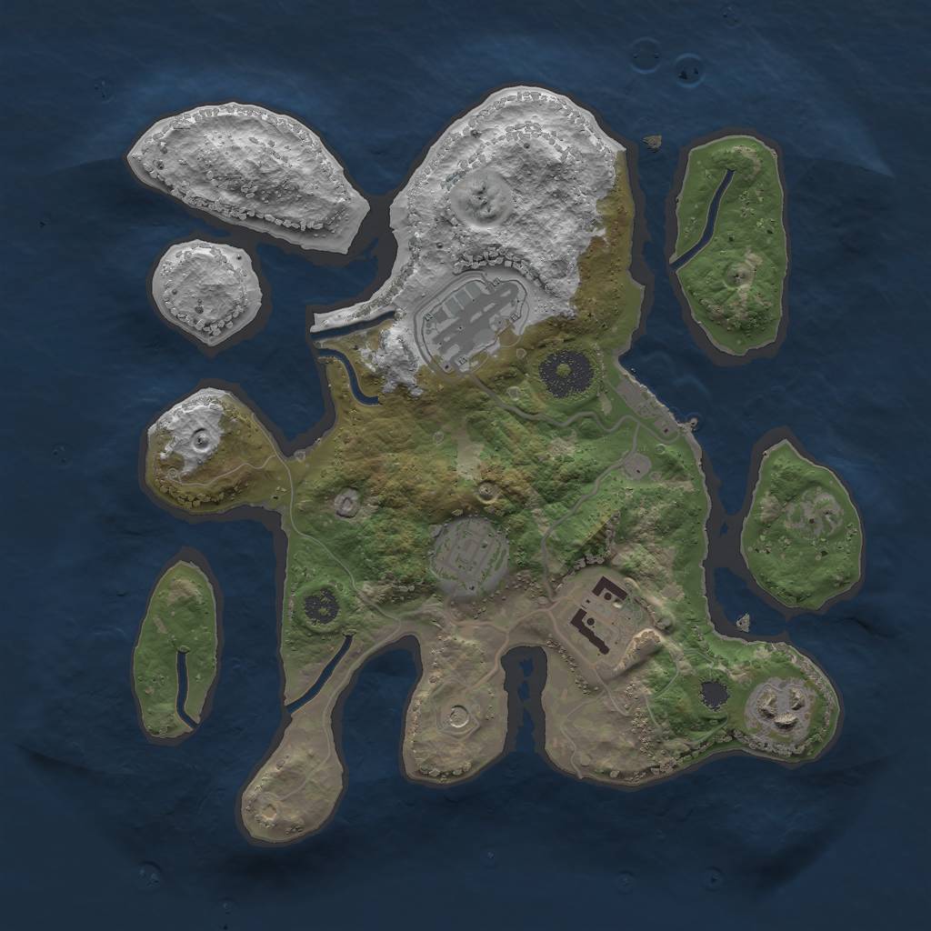 Rust Map: Procedural Map, Size: 2800, Seed: 75, 8 Monuments