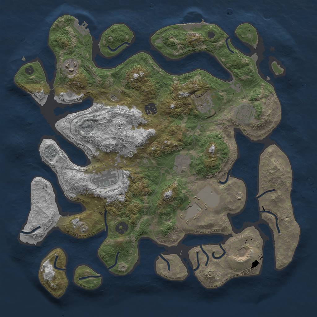 Rust Map: Procedural Map, Size: 3850, Seed: 1900, 14 Monuments