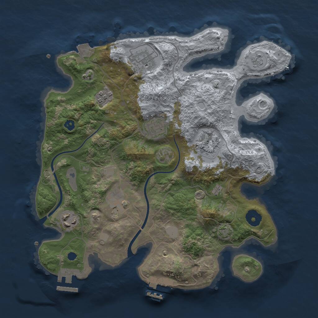 Rust Map: Procedural Map, Size: 3000, Seed: 965400008, 11 Monuments