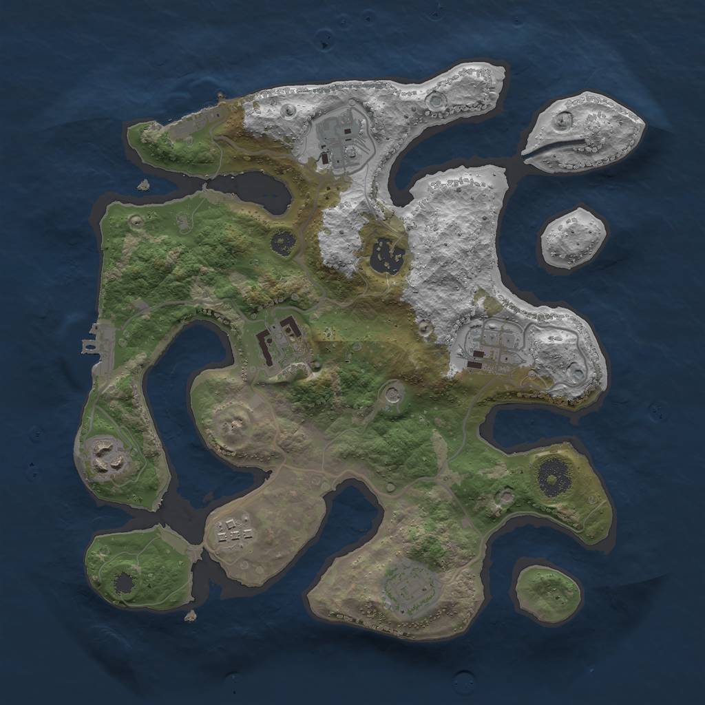 Rust Map: Procedural Map, Size: 3000, Seed: 965400008, 12 Monuments