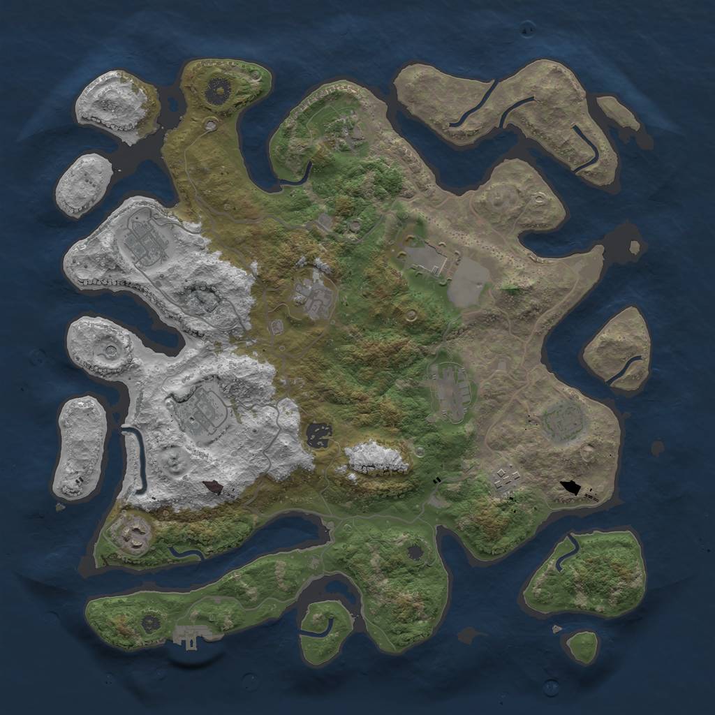 Rust Map: Procedural Map, Size: 4000, Seed: 1583655541, 14 Monuments