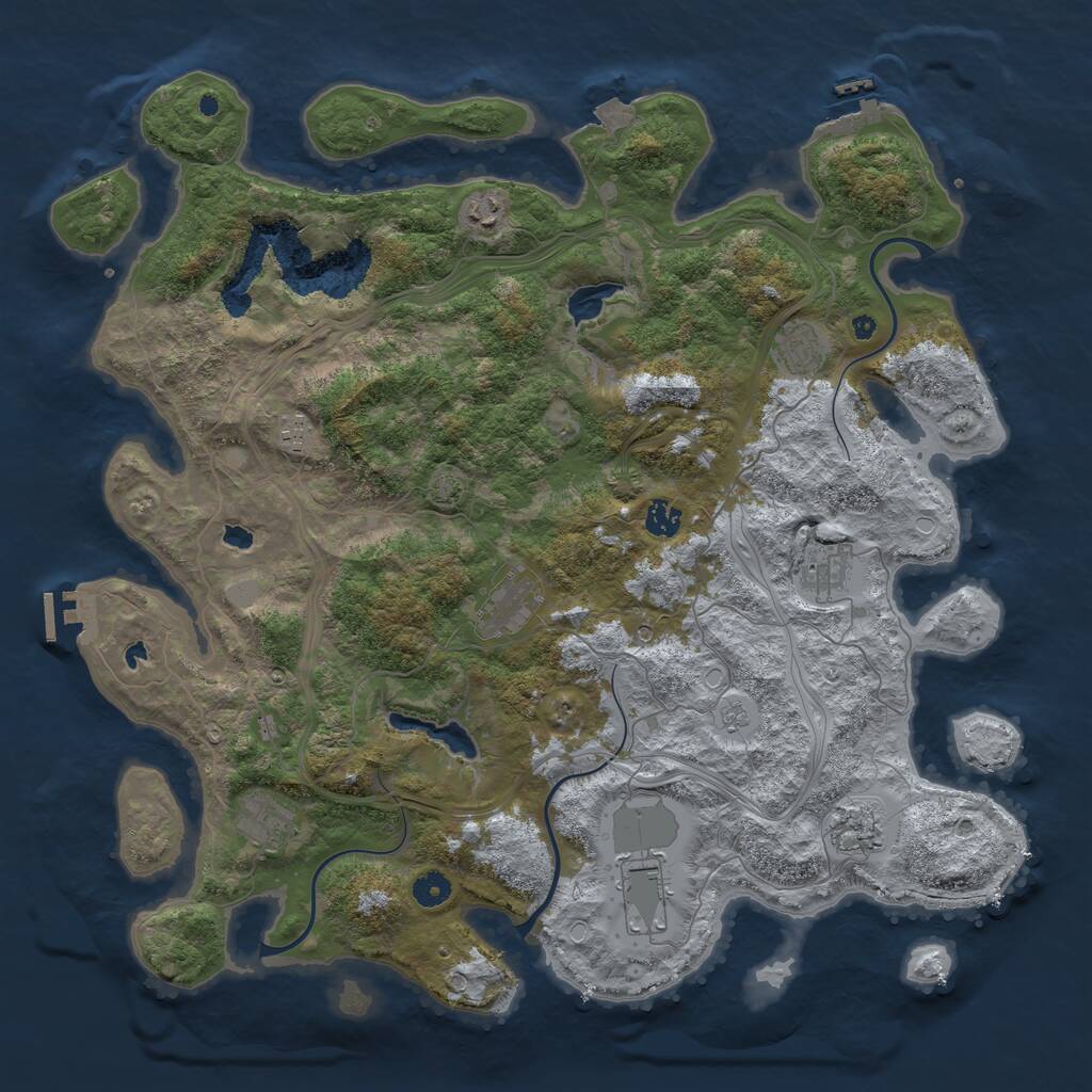 Rust Map: Procedural Map, Size: 4500, Seed: 162021, 15 Monuments