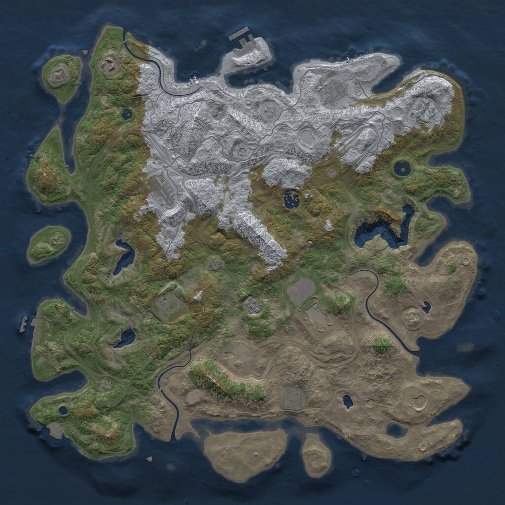 Rust Map: Procedural Map, Size: 4700, Seed: 4700, 17 Monuments