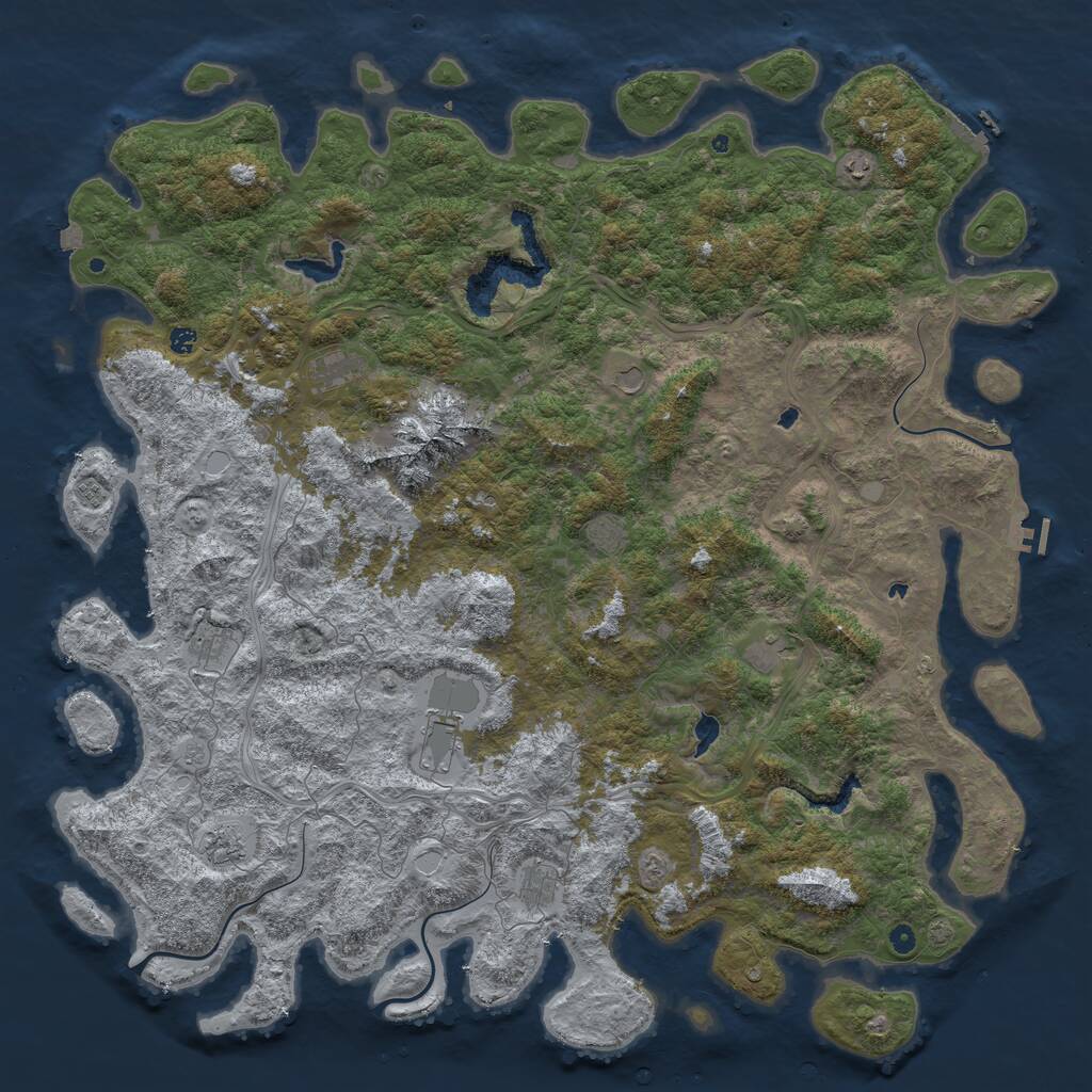 Rust Map: Procedural Map, Size: 6000, Seed: 215416, 17 Monuments