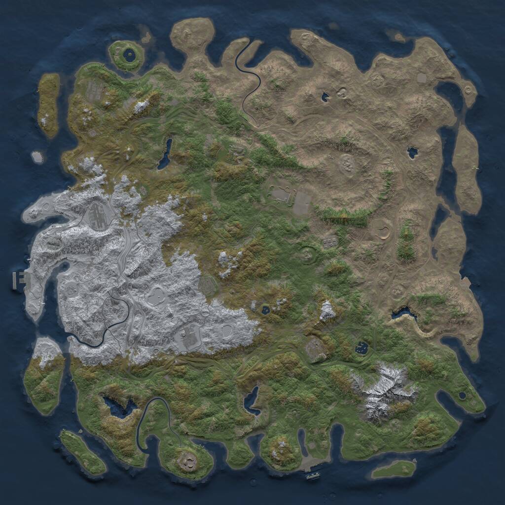 Rust Map: Procedural Map, Size: 6000, Seed: 2566750, 17 Monuments