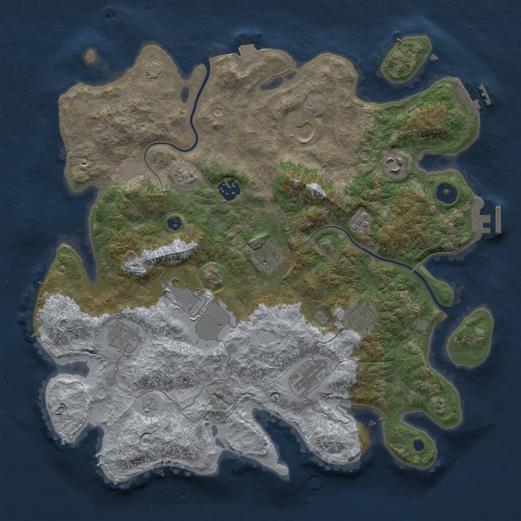 Rust Map: Procedural Map, Size: 3800, Seed: 6942, 15 Monuments