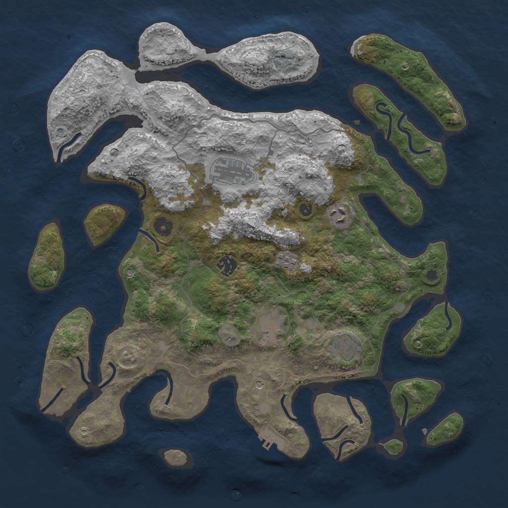 Rust Map: Procedural Map, Size: 4000, Seed: 581197690, 10 Monuments