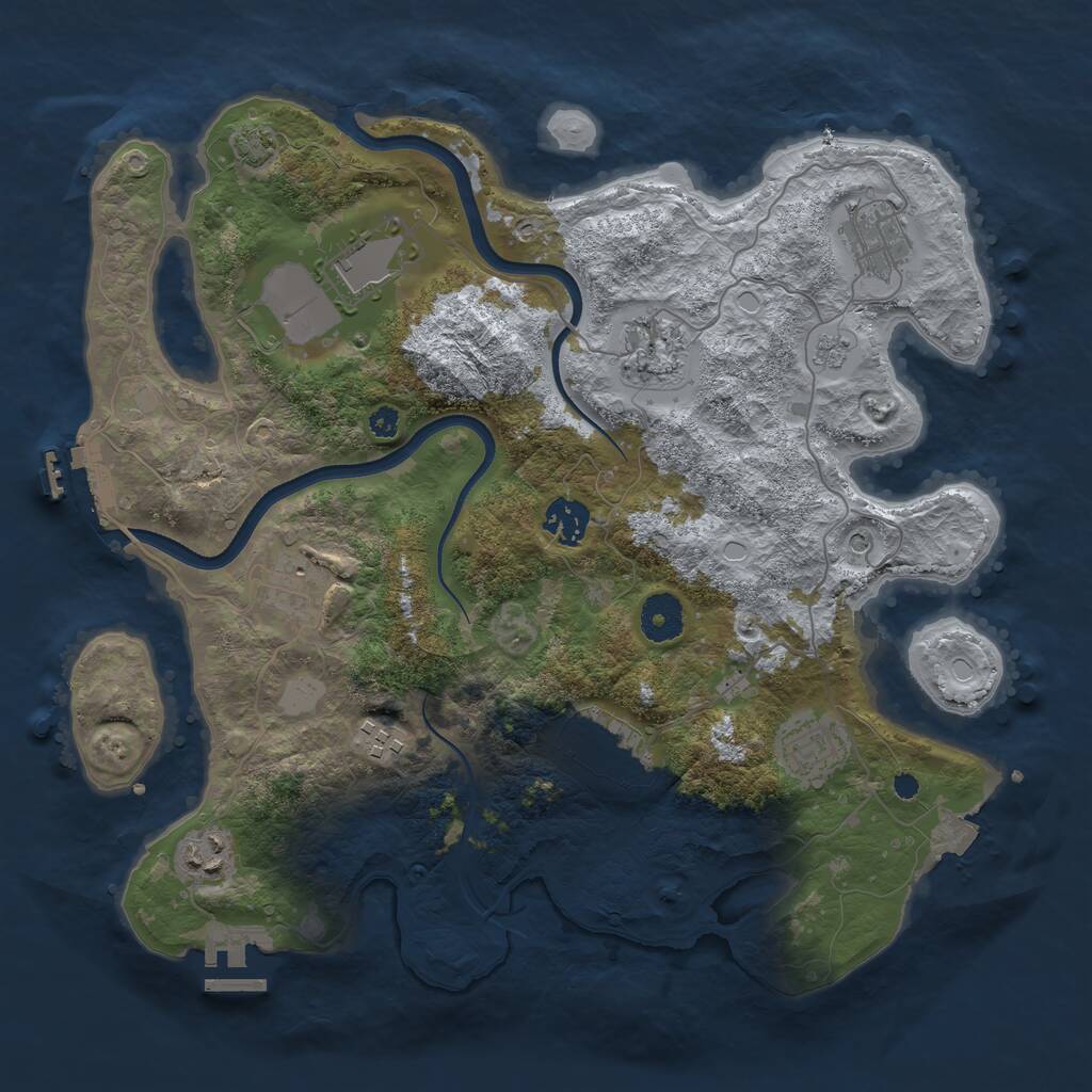 Rust Map: Procedural Map, Size: 3570, Seed: 1070995787, 15 Monuments