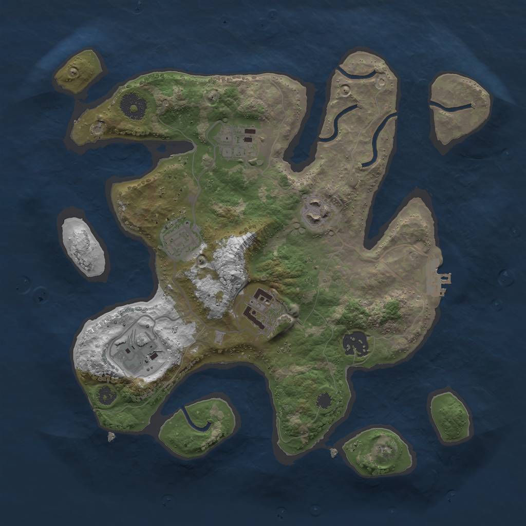 Rust Map: Procedural Map, Size: 3000, Seed: 699478476, 9 Monuments