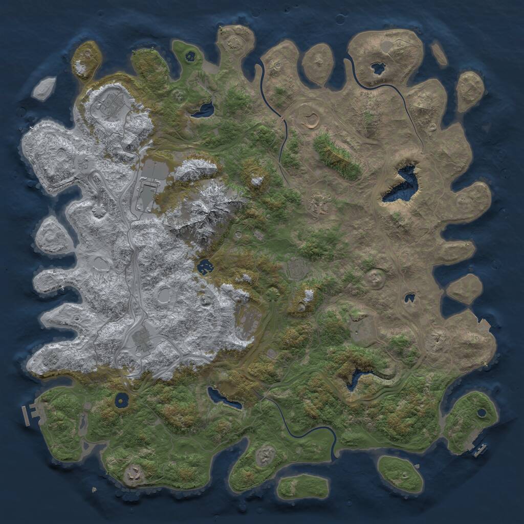 Rust Map: Procedural Map, Size: 5200, Seed: 123456, 17 Monuments