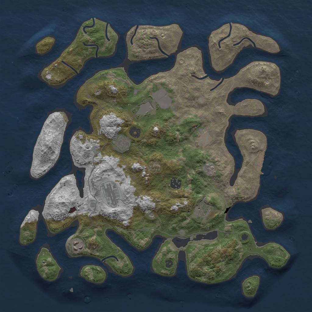 Rust Map: Procedural Map, Size: 4100, Seed: 2444746, 12 Monuments