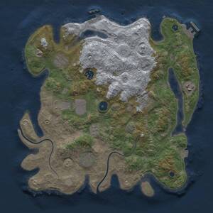 Thumbnail Rust Map: Procedural Map, Size: 3500, Seed: 635960, 13 Monuments