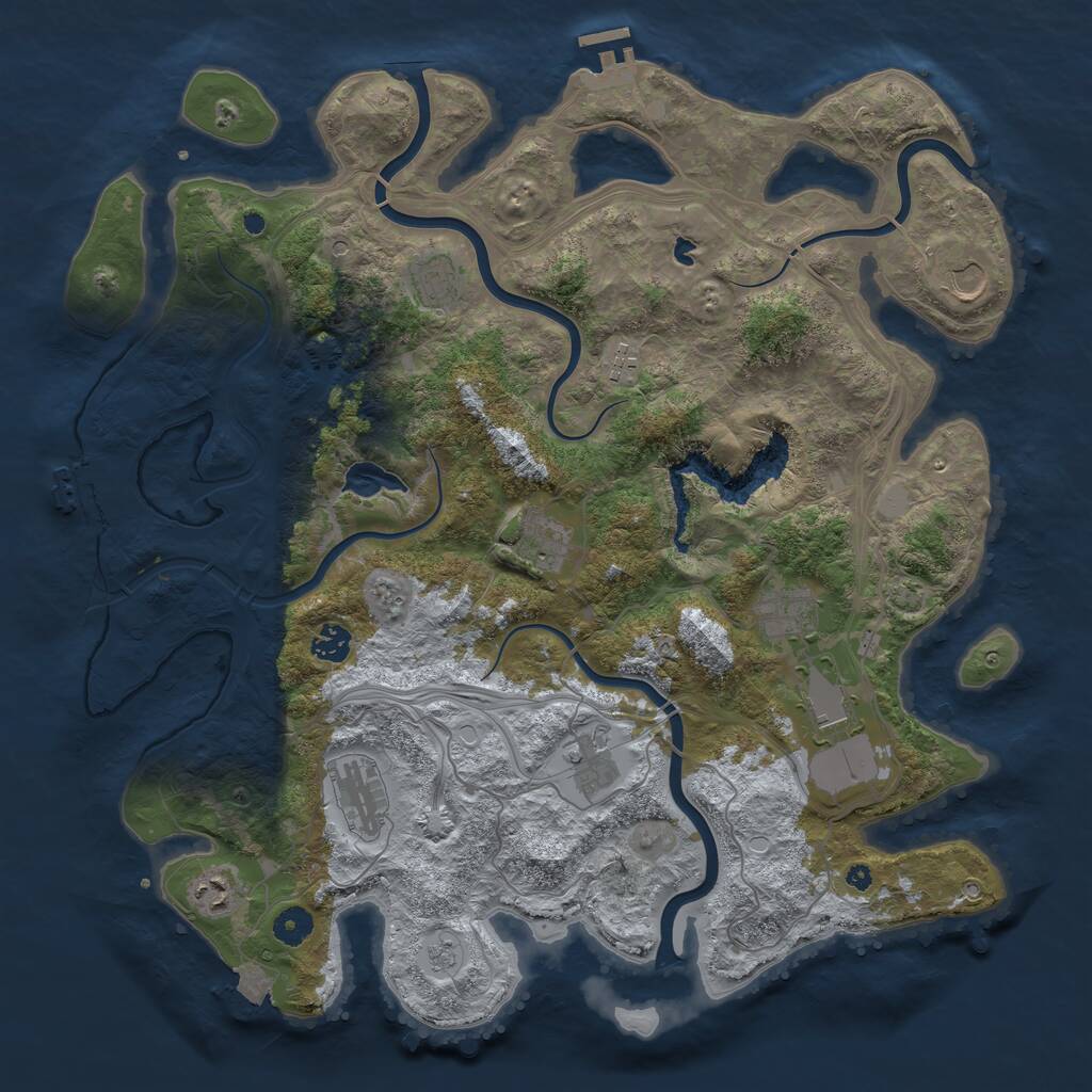 Rust Map: Procedural Map, Size: 4250, Seed: 14526, 16 Monuments