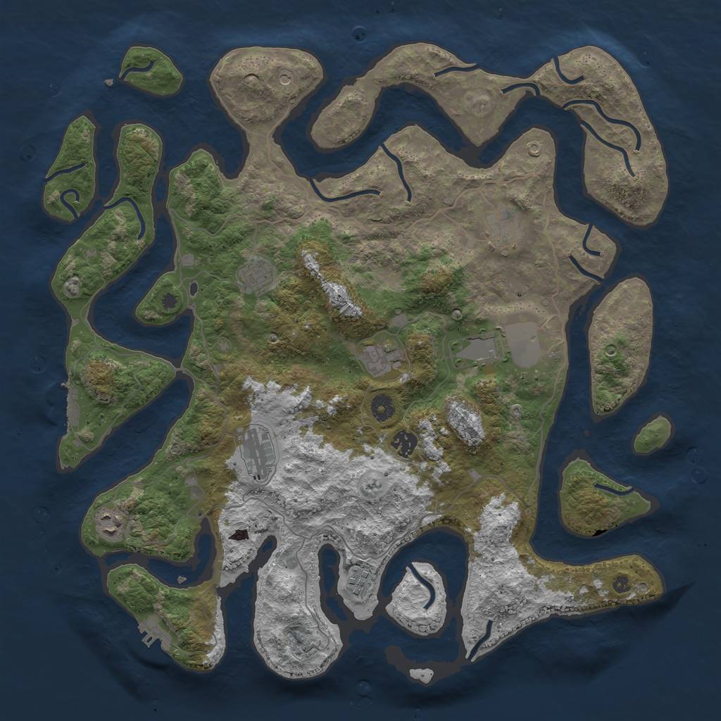 Rust Map: Procedural Map, Size: 4250, Seed: 14526, 13 Monuments