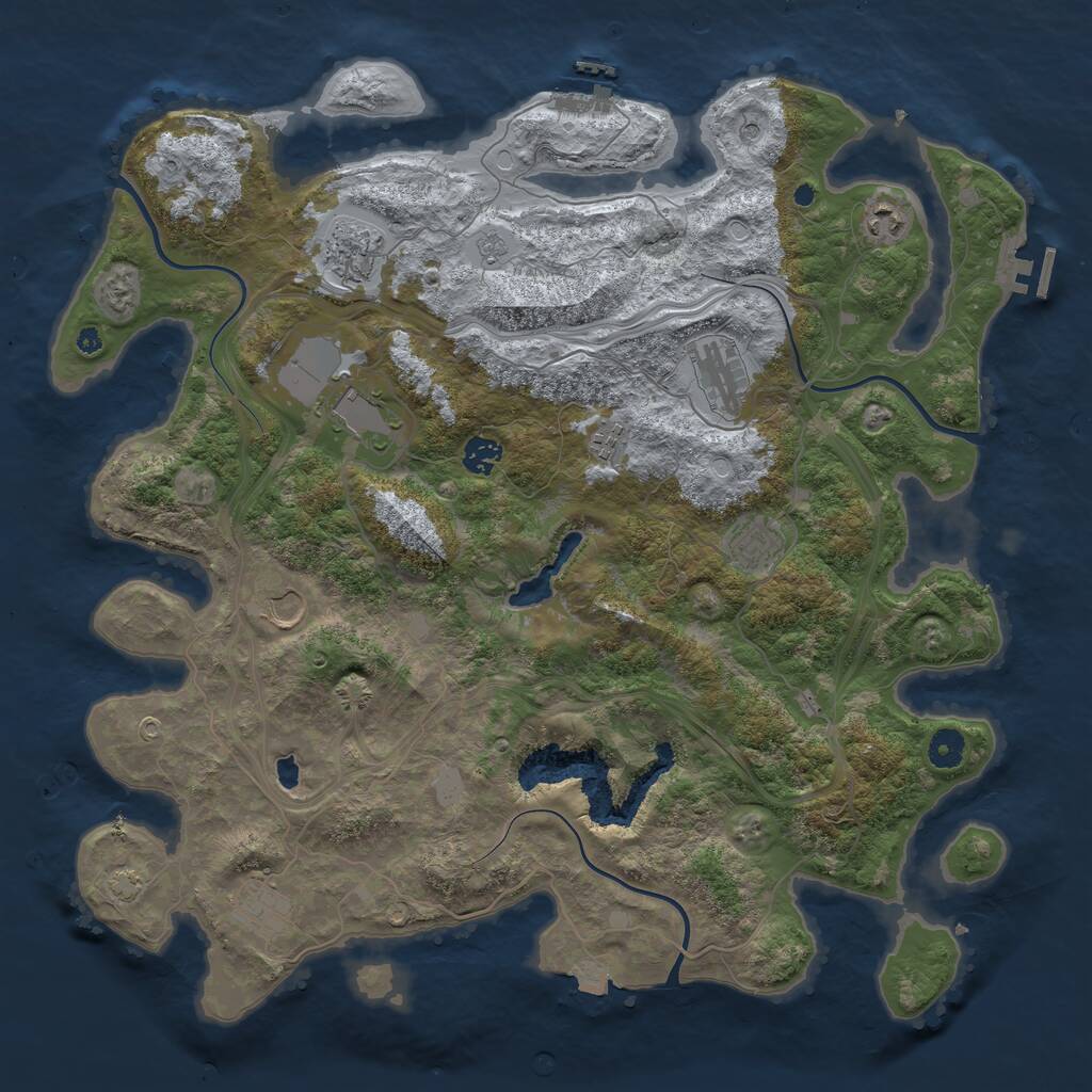 Rust Map: Procedural Map, Size: 4300, Seed: 481936636, 15 Monuments