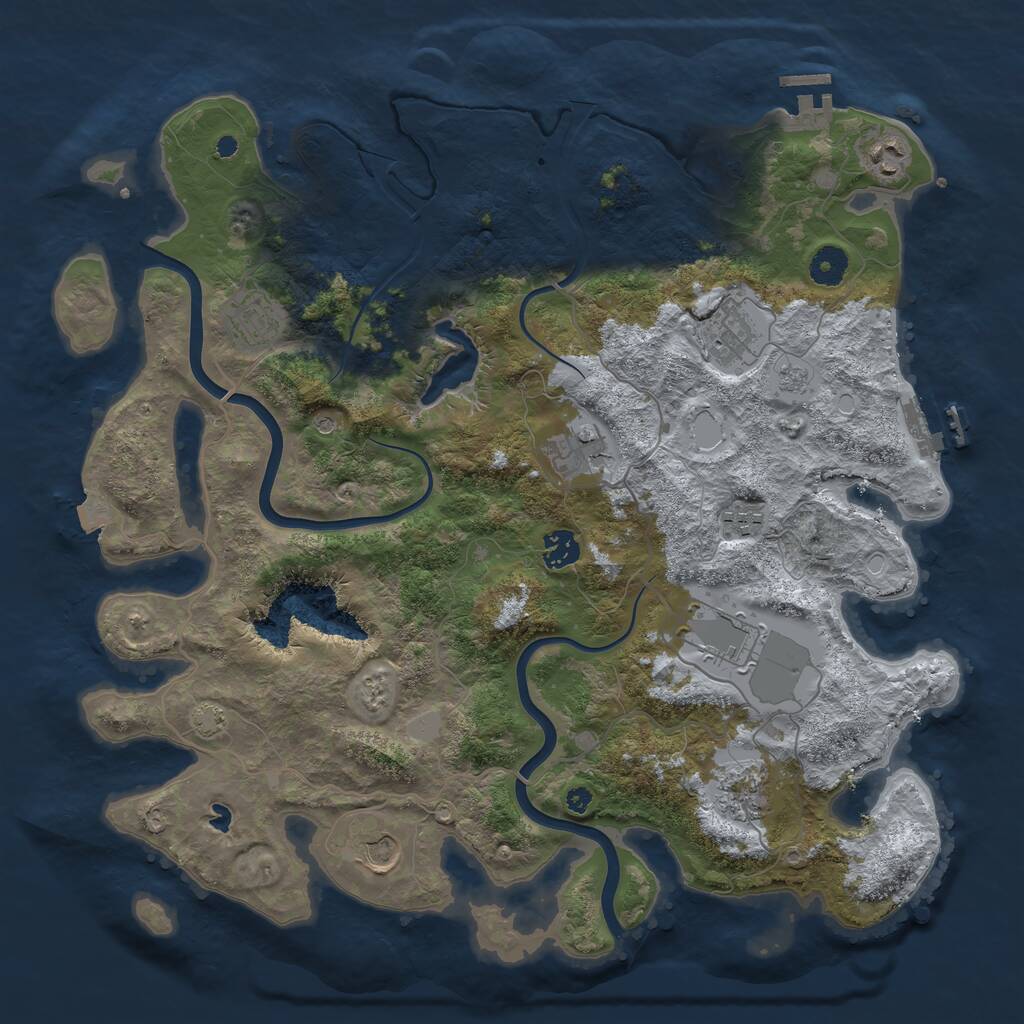 Rust Map: Procedural Map, Size: 4000, Seed: 1495013631, 15 Monuments