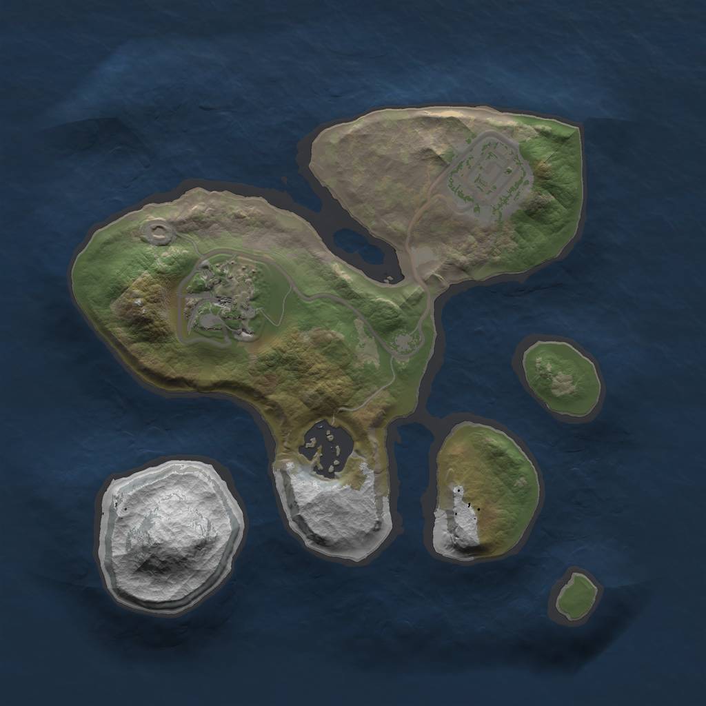 Rust Map: Barren, Size: 2000, Seed: 18450, 5 Monuments