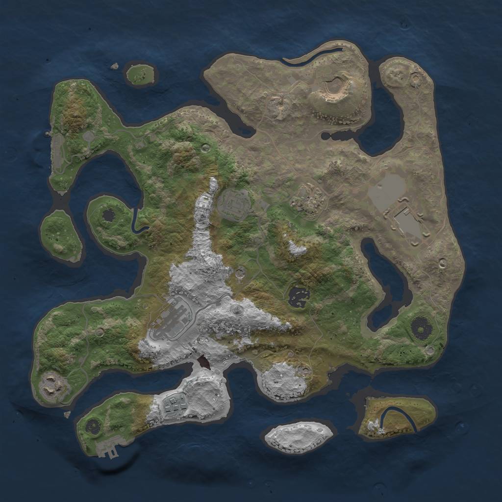 Rust Map: Procedural Map, Size: 3500, Seed: 35954932, 13 Monuments