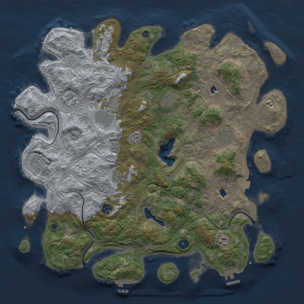 Rust Map: Procedural Map, Size: 4500, Seed: 995921772, 15 Monuments