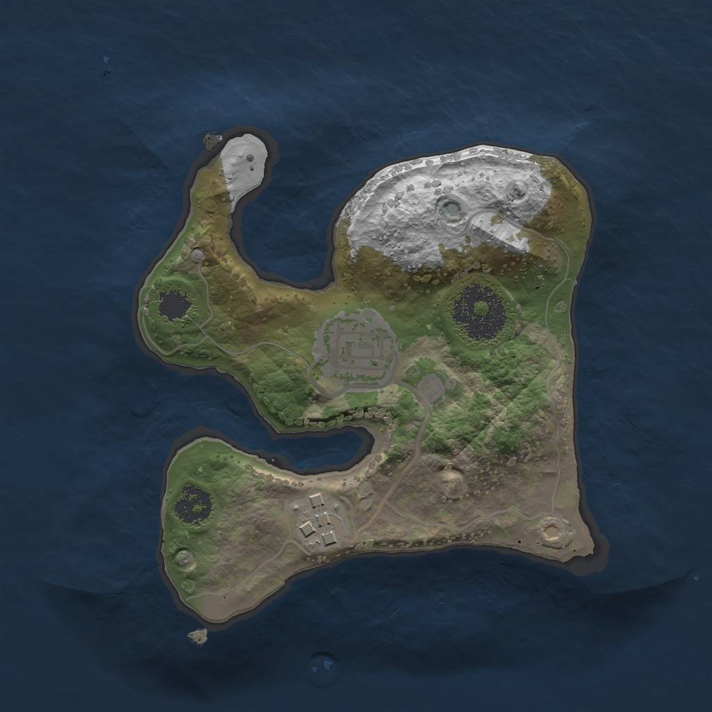 Rust Map: Procedural Map, Size: 2000, Seed: 354898, 4 Monuments