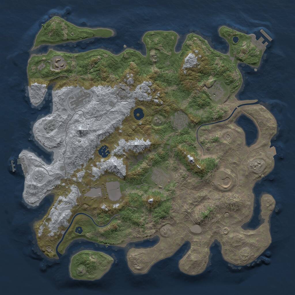 Rust Map: Procedural Map, Size: 3969, Seed: 170721, 15 Monuments