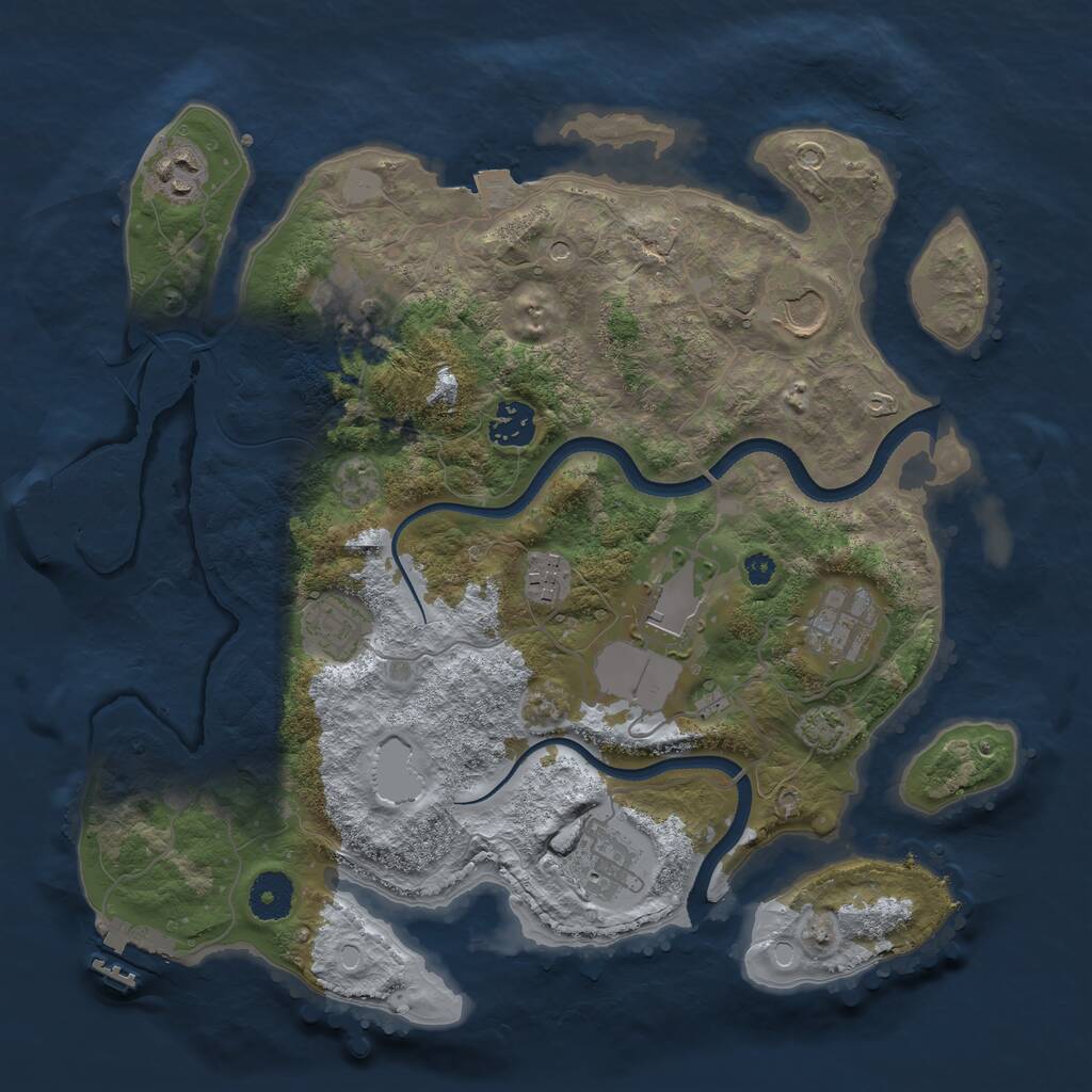 Rust Map: Procedural Map, Size: 3500, Seed: 1601498548, 14 Monuments