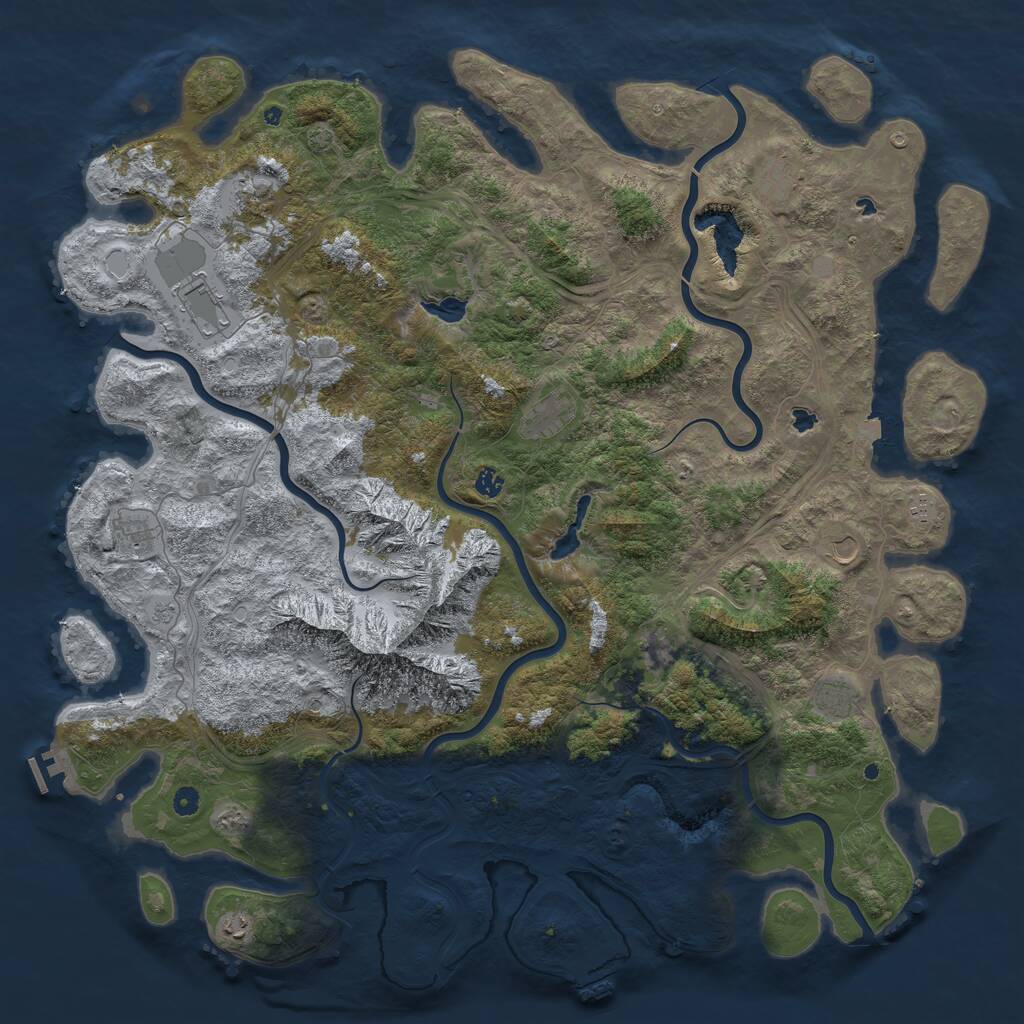 Rust Map: Procedural Map, Size: 5500, Seed: 67868432, 17 Monuments
