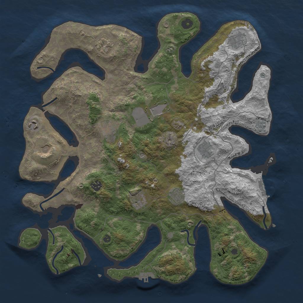 Rust Map: Procedural Map, Size: 4200, Seed: 930131805, 16 Monuments