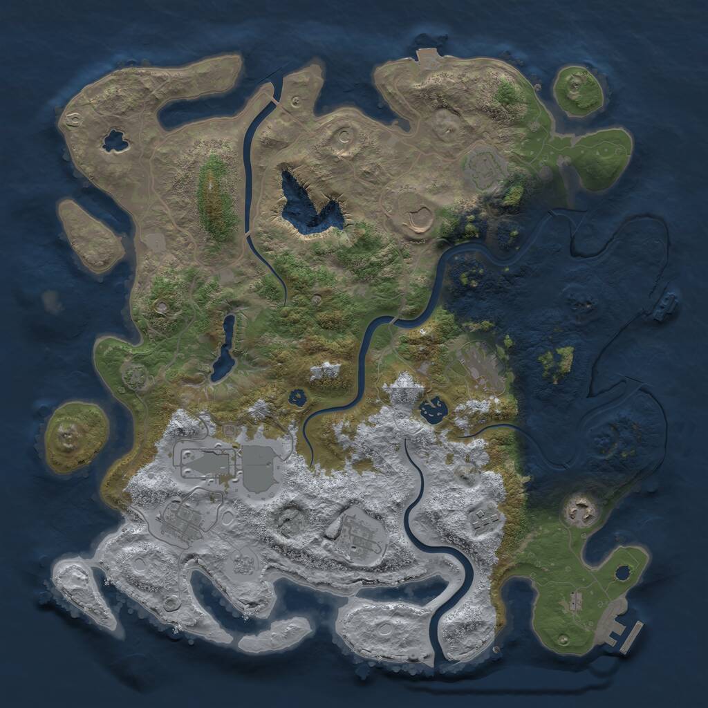Rust Map: Procedural Map, Size: 4000, Seed: 1493034230, 15 Monuments