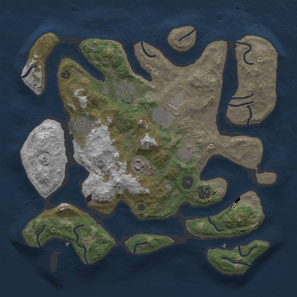 Rust Map: Procedural Map, Size: 3500, Seed: 950708, 9 Monuments