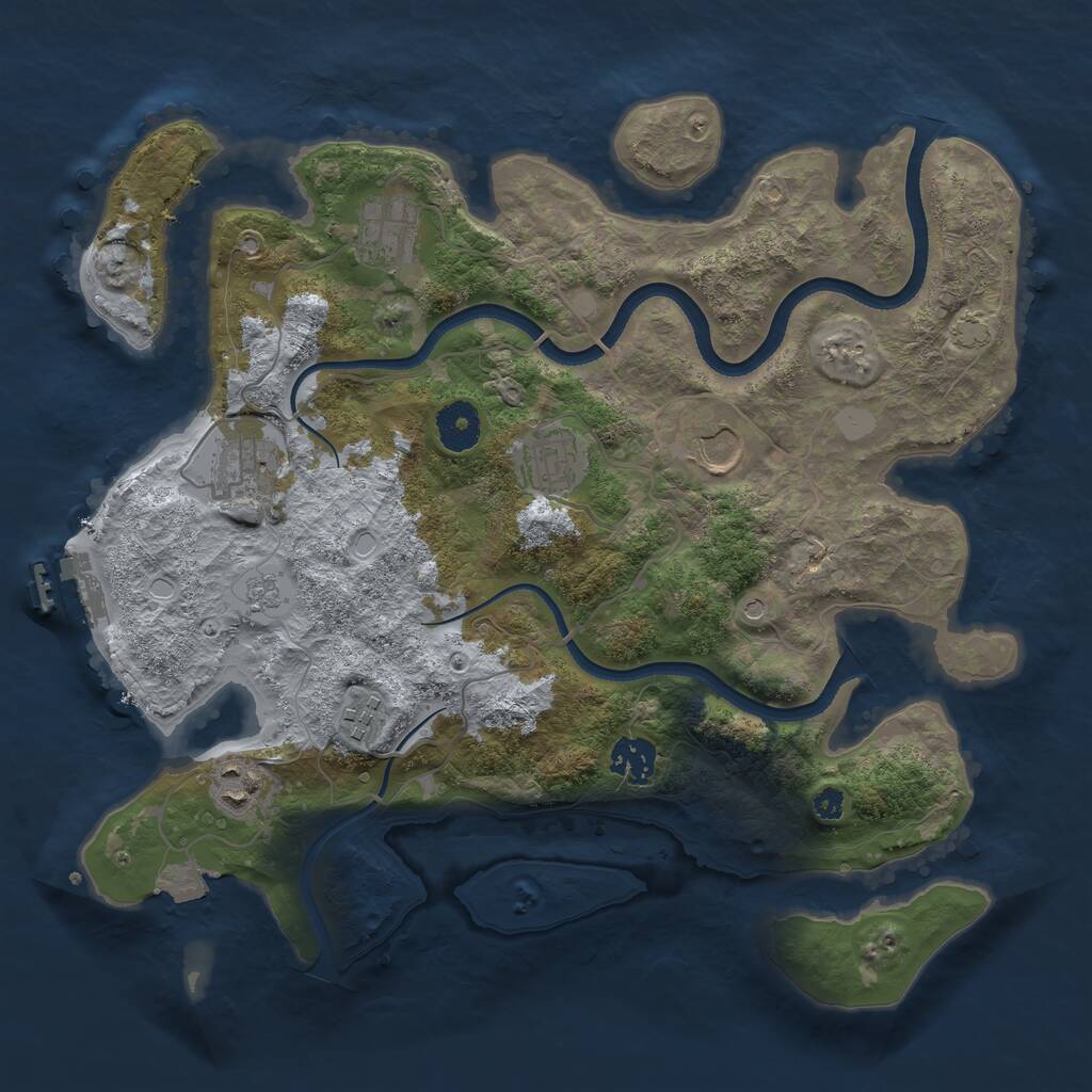 Rust Map: Procedural Map, Size: 3500, Seed: 950708, 12 Monuments