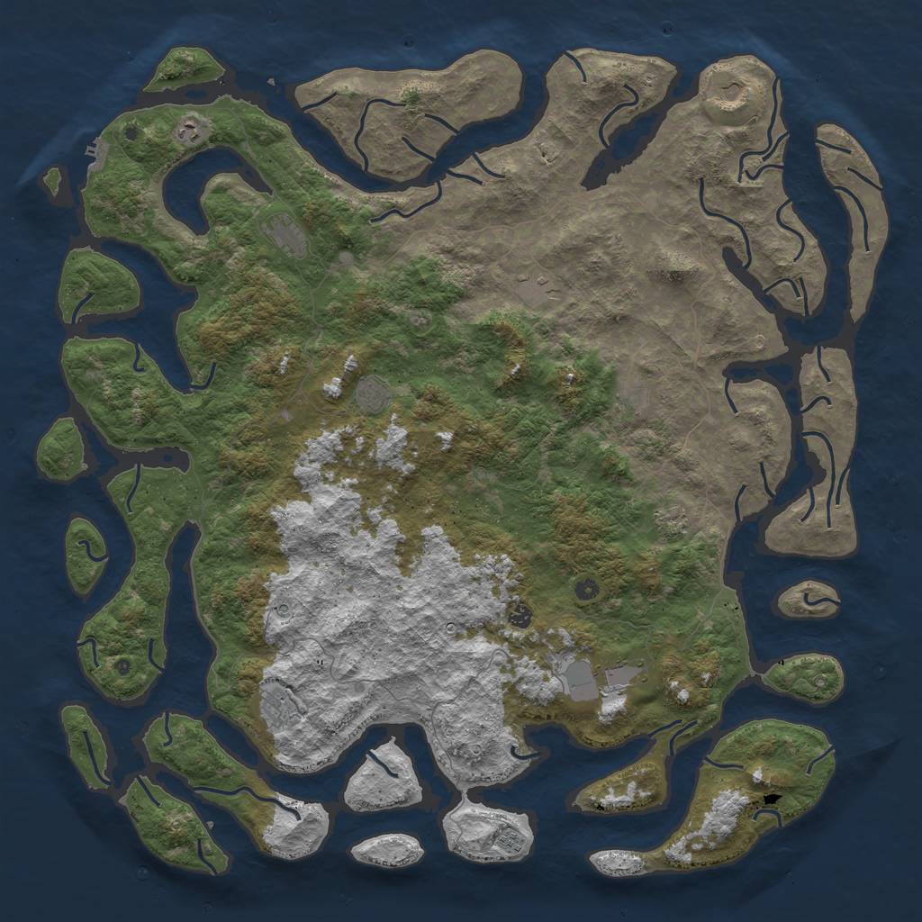 Rust Map: Procedural Map, Size: 6000, Seed: 1040, 15 Monuments