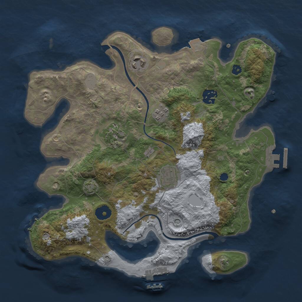 Rust Map: Procedural Map, Size: 3000, Seed: 1278910978, 10 Monuments