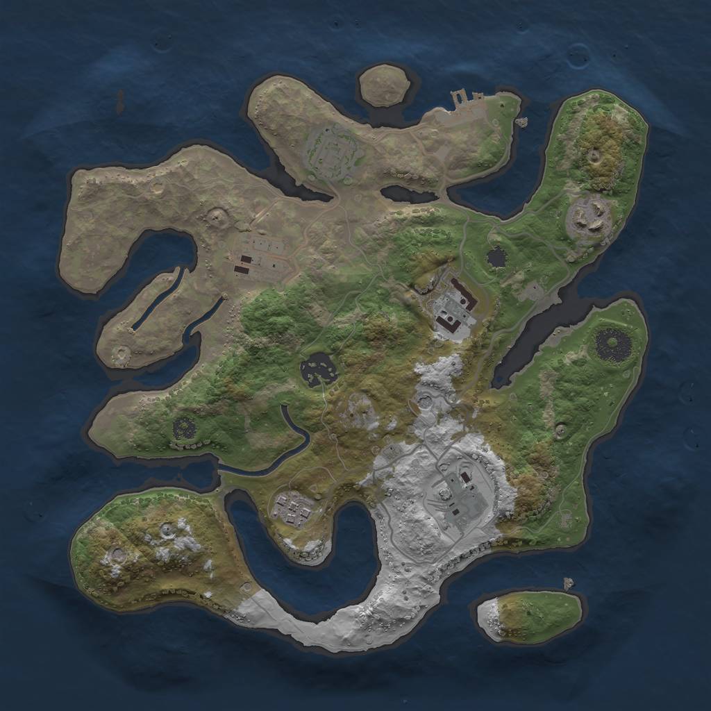 Rust Map: Procedural Map, Size: 3000, Seed: 1278910978, 11 Monuments