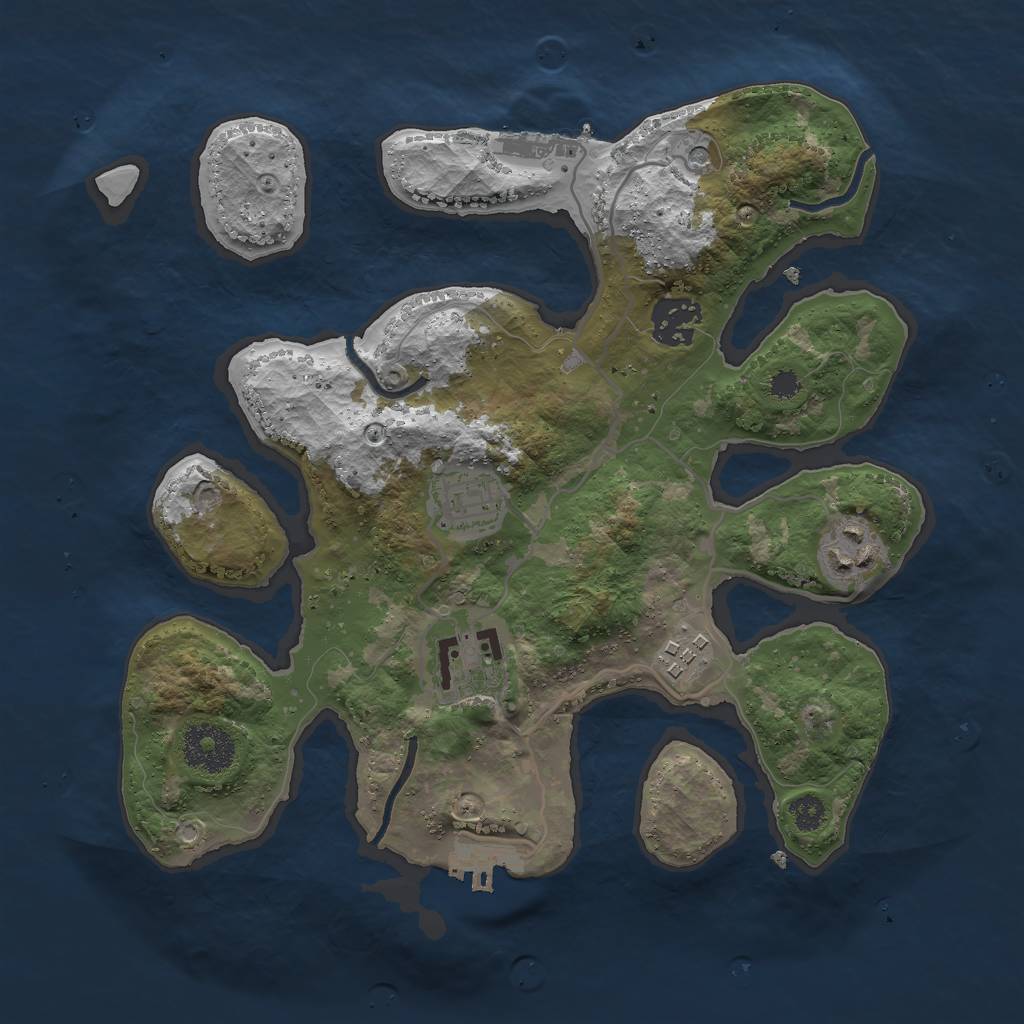 Rust Map: Procedural Map, Size: 3000, Seed: 426382636, 10 Monuments