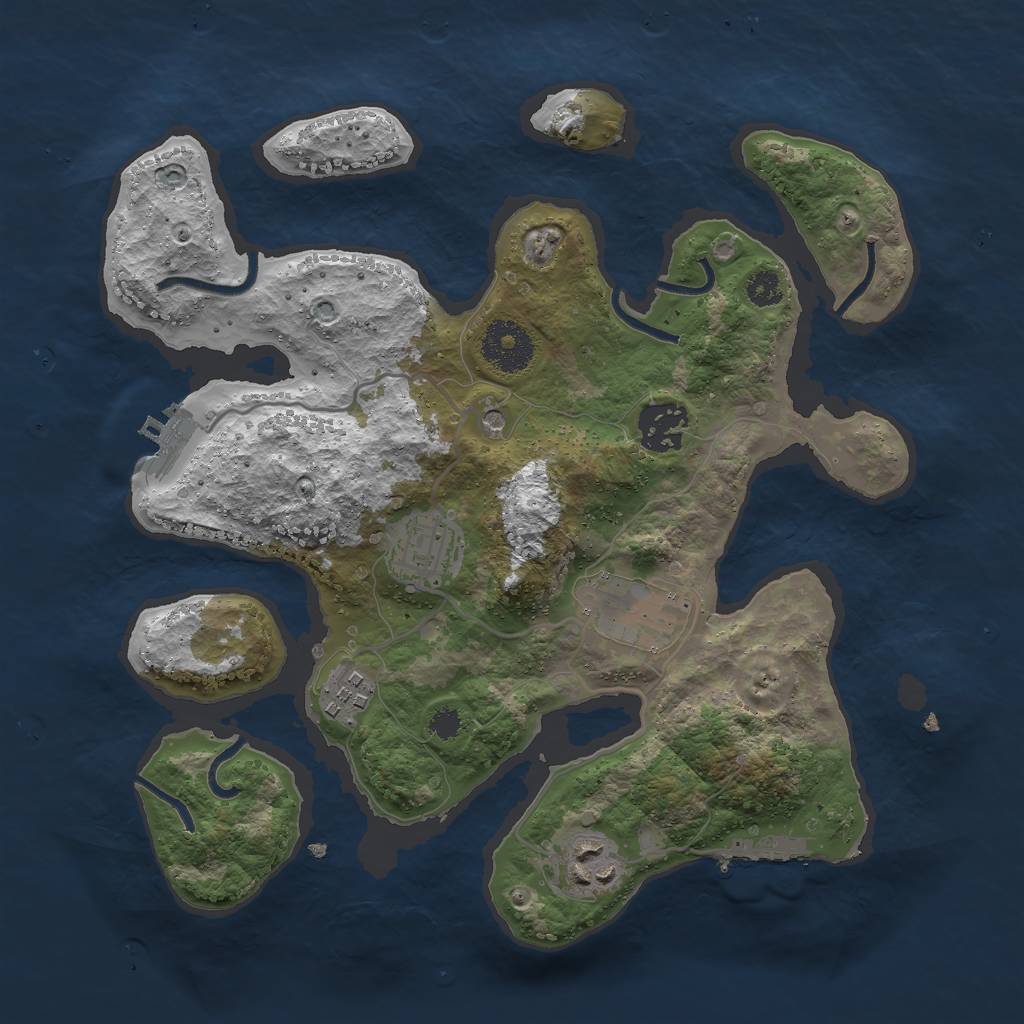 Rust Map: Procedural Map, Size: 3000, Seed: 433581432, 10 Monuments