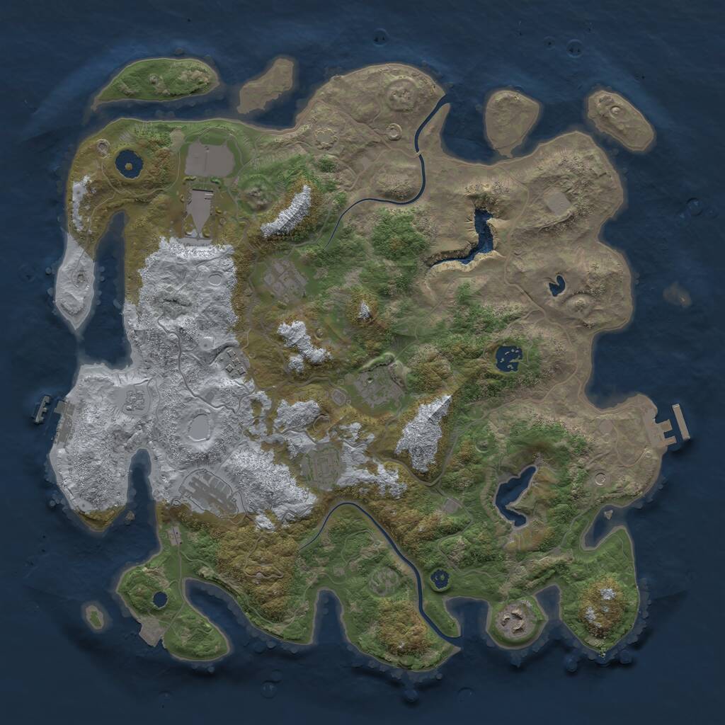 Rust Map: Procedural Map, Size: 4000, Seed: 2566750, 14 Monuments