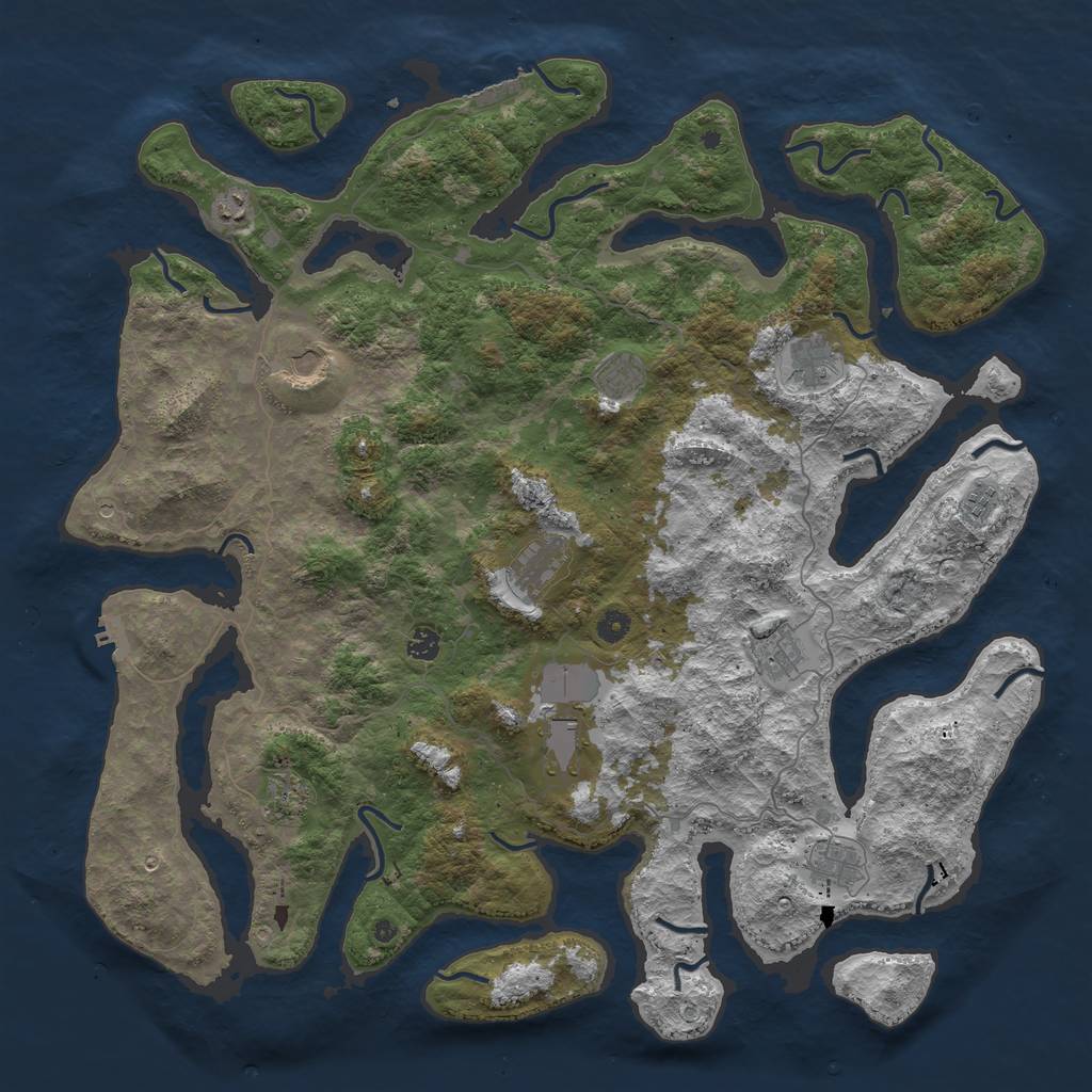 Rust Map: Procedural Map, Size: 5000, Seed: 7565647, 16 Monuments