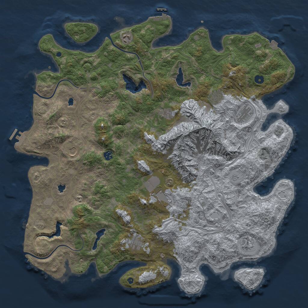 Rust Map: Procedural Map, Size: 5000, Seed: 7565647, 16 Monuments