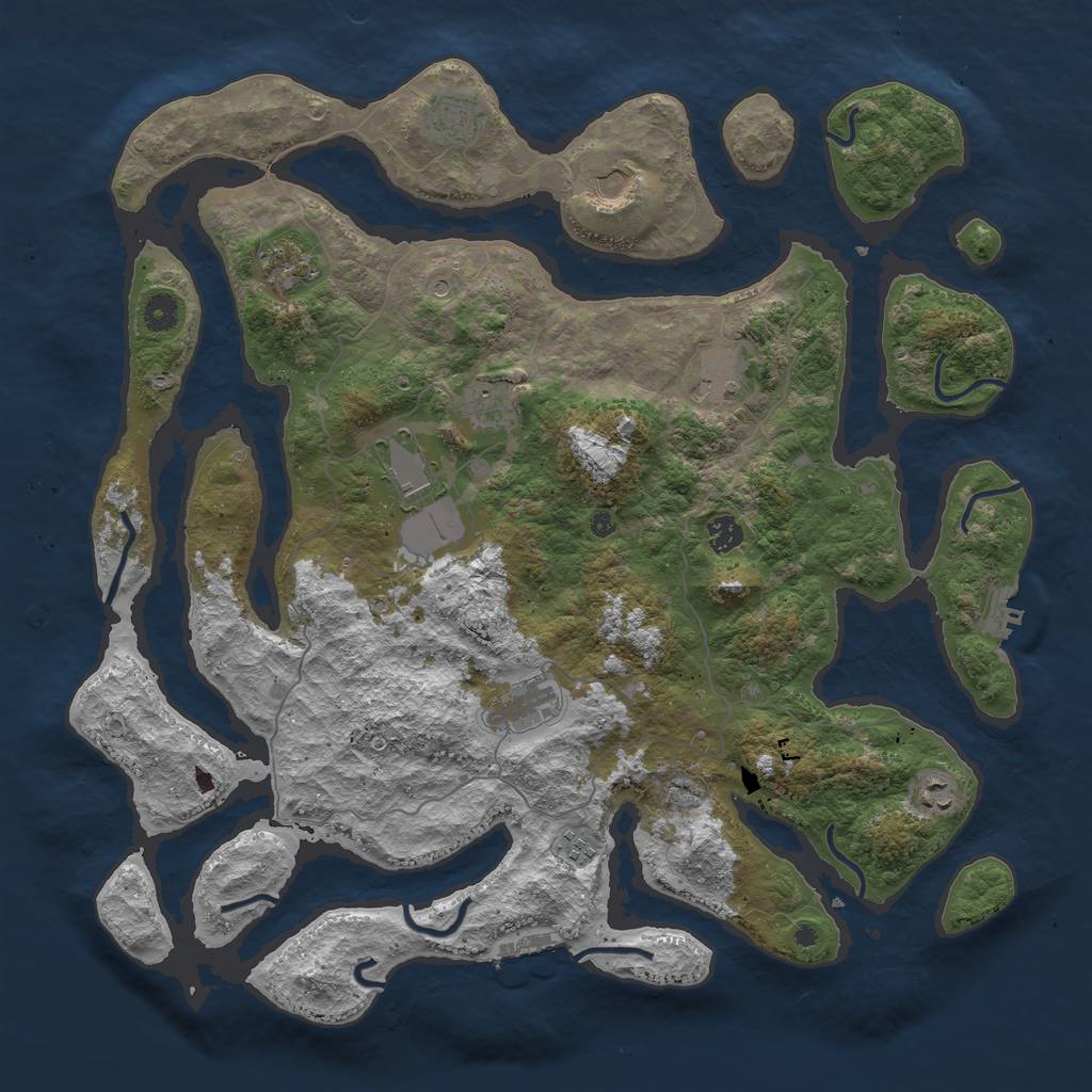 Rust Map: Procedural Map, Size: 4500, Seed: 24598216, 15 Monuments