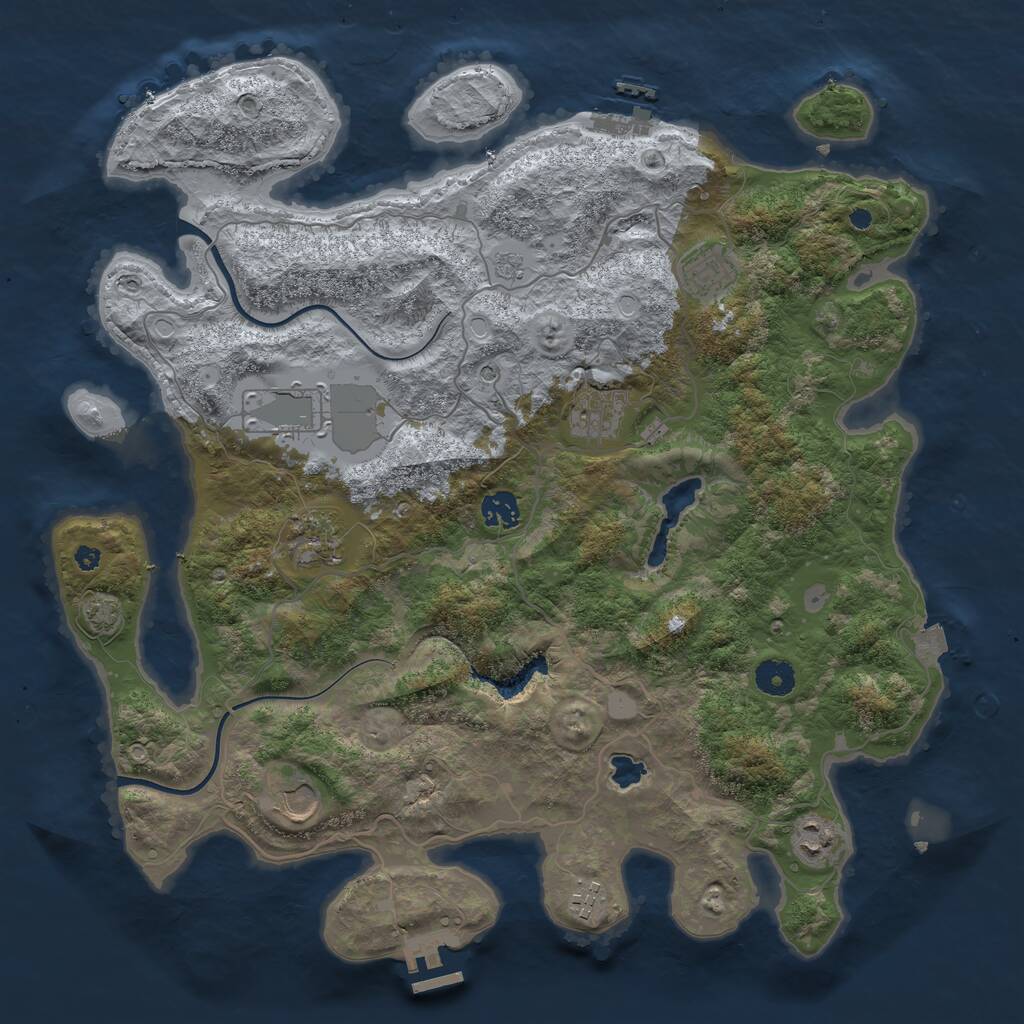 Rust Map: Procedural Map, Size: 4000, Seed: 1903963028, 14 Monuments