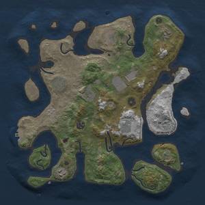 Thumbnail Rust Map: Procedural Map, Size: 3600, Seed: 1083, 13 Monuments